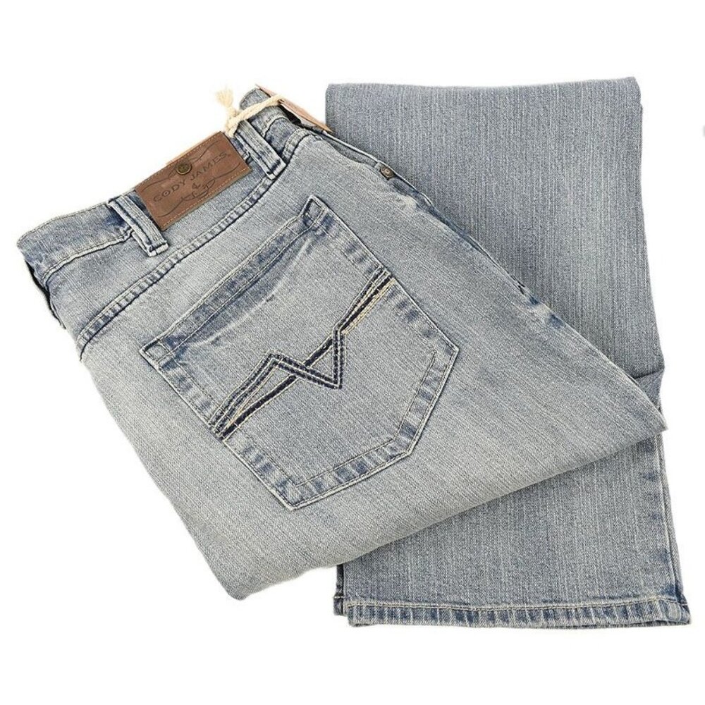 Cody James Mens Light Wash Slim Straight Denim Western Jeans 38 x 32